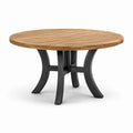 Tavolo da giardino rotondo in legno marrone naturale e metallo nero, Ø 120 × 75 cm